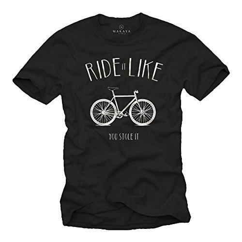 MAKAYA Ride It T-Shirt Uomo Cotone Bici Taglia L