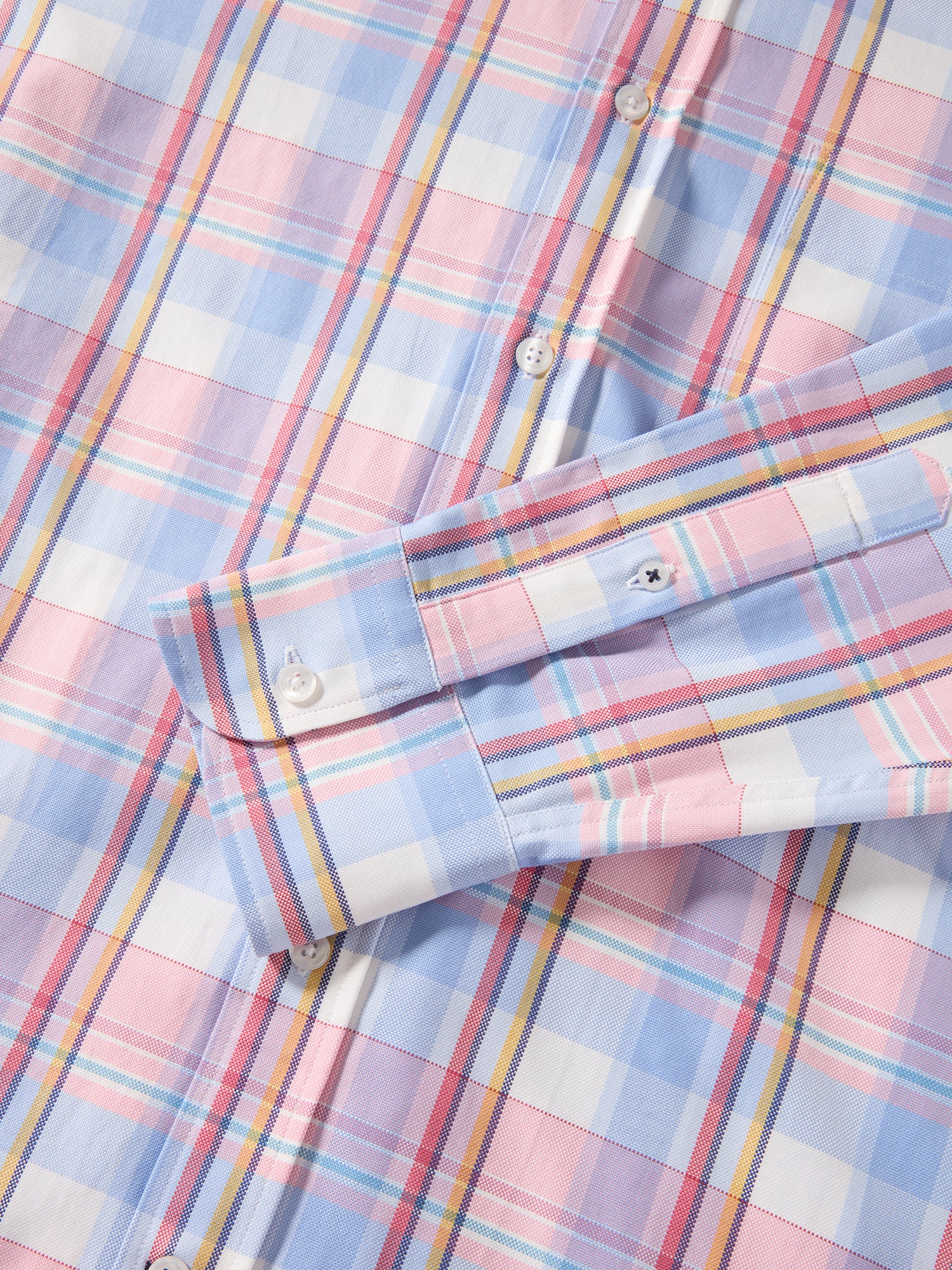 Robert Talbott Harrison camicia oxford quadri rosa multi