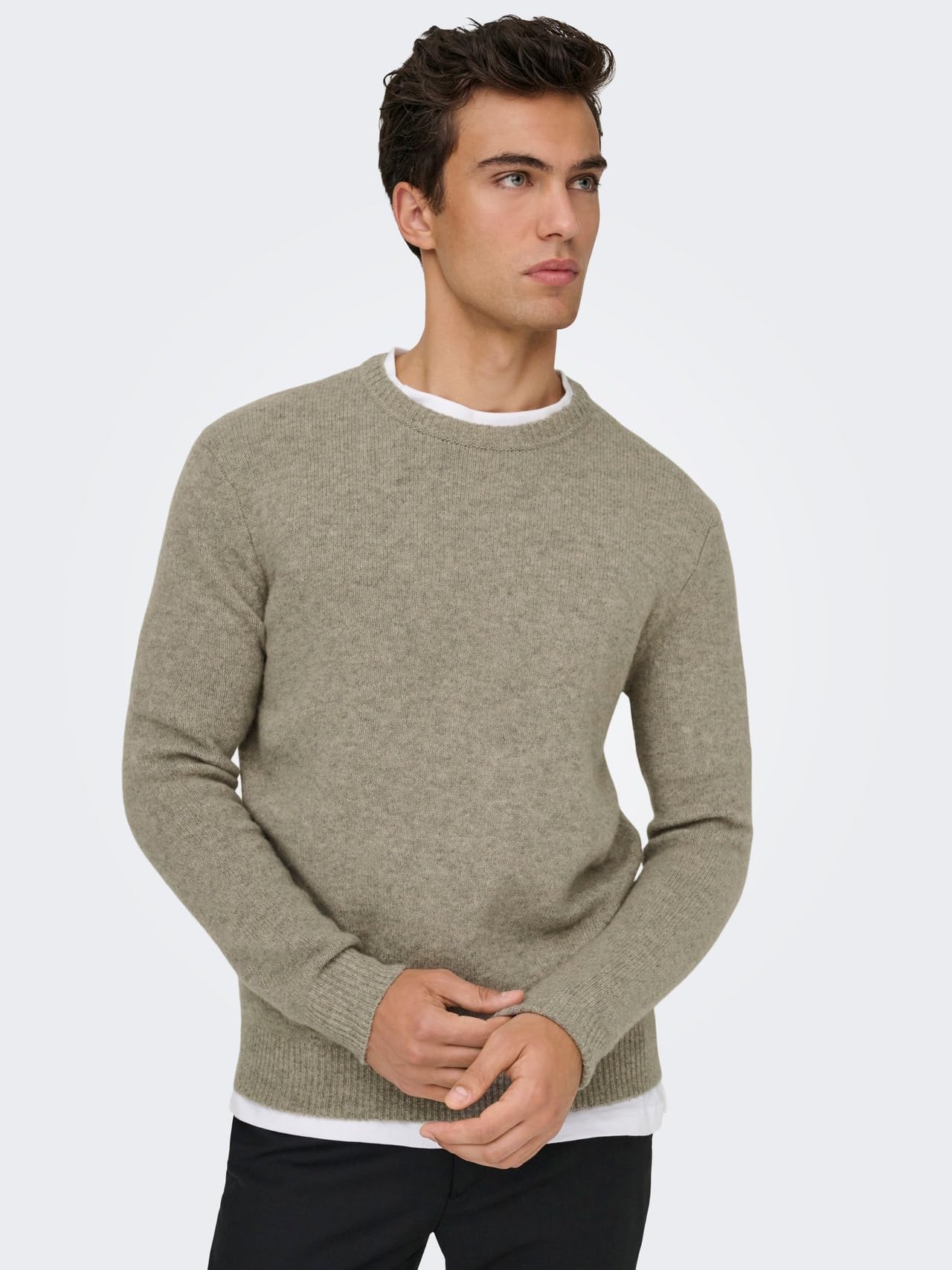 Only & Sons Onsray Maglione Girocollo Uomo Grigio