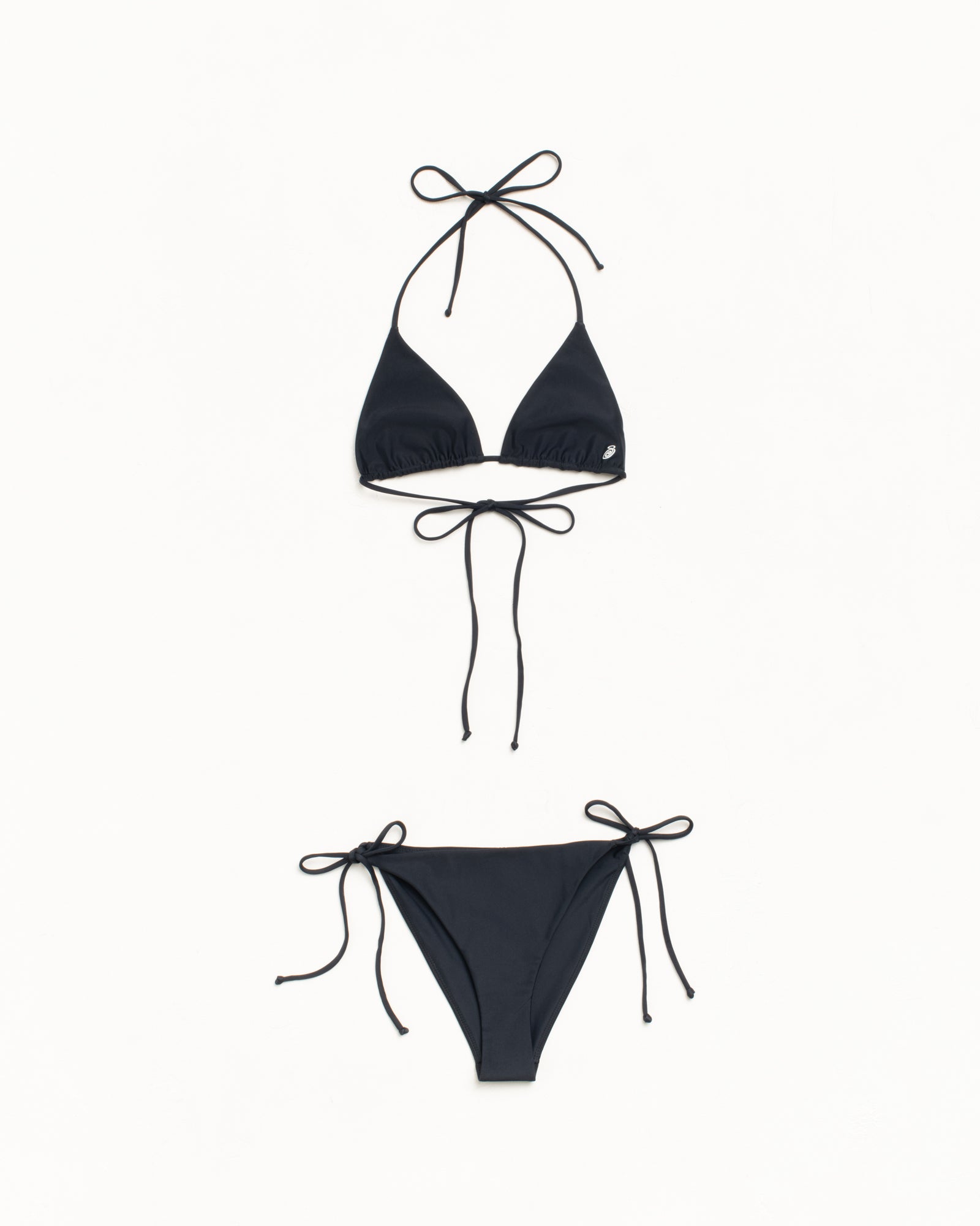 Stussy Side Tie slip bikini Black donna elastan