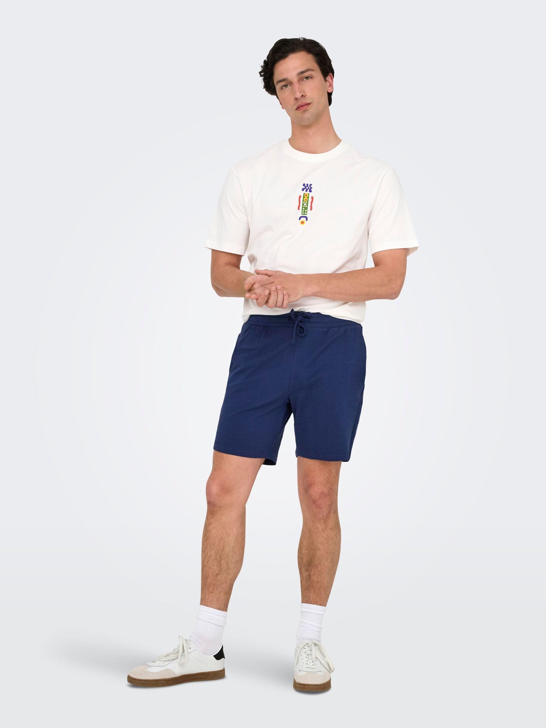 Only & Sons Onskian Pantaloncini Uomo Straight Fit Vita Media
