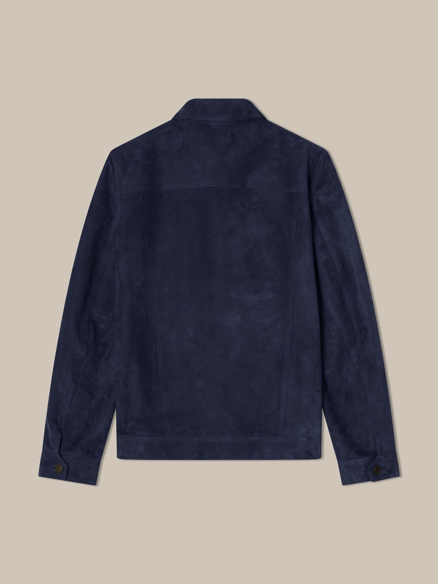 Robert Talbott Elliott giacca trucker camoscio navy L