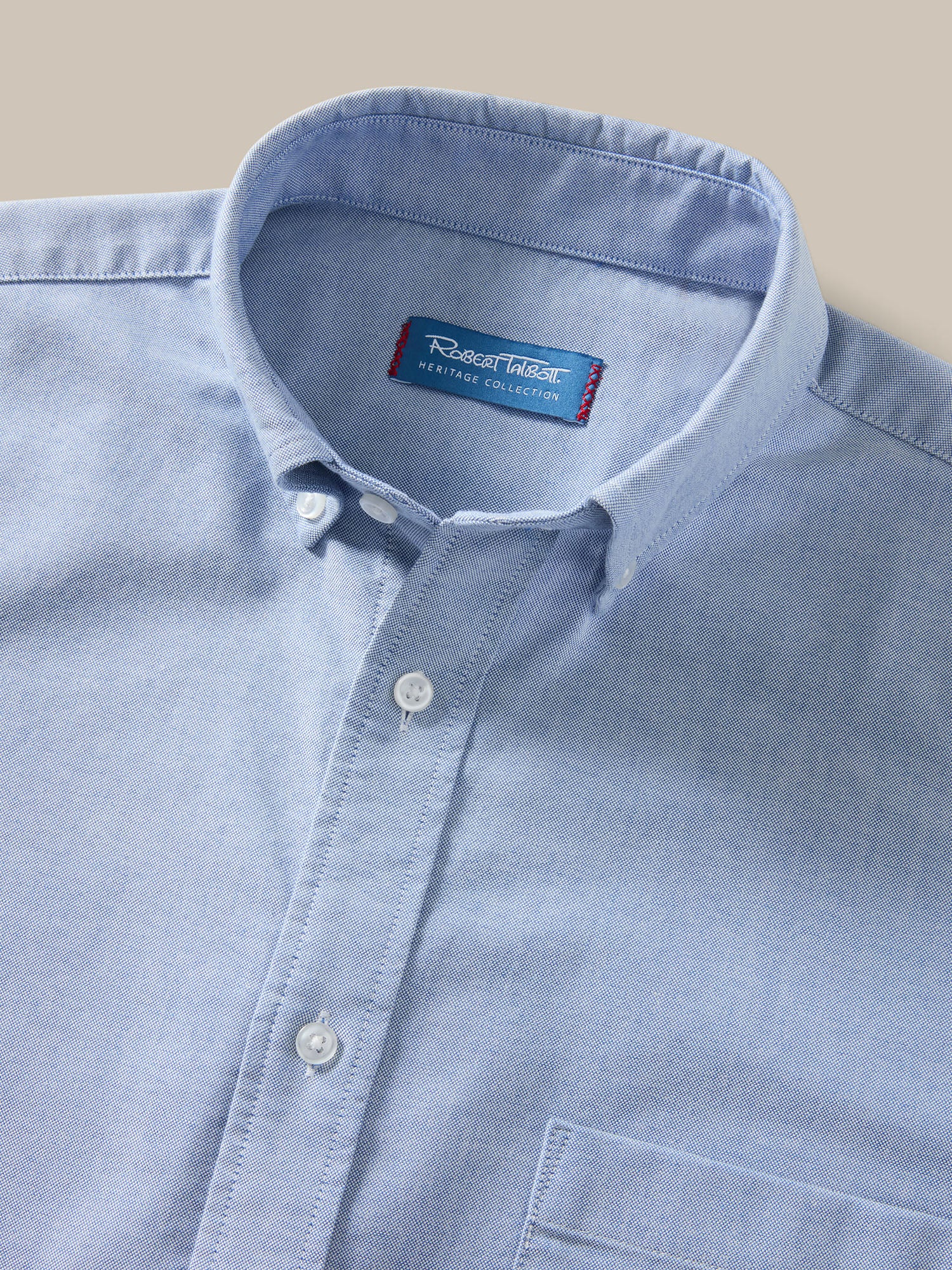 Robert Talbott George Oxford Button Down camicia cotone blu