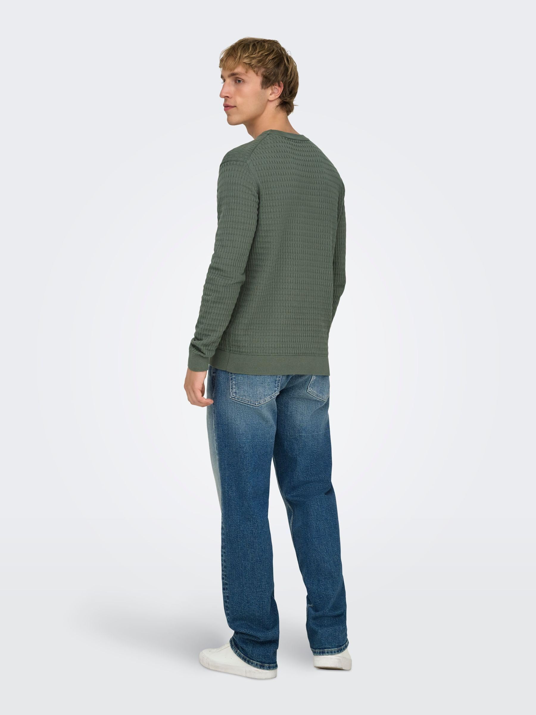 ONLY & SONS Onsberry Reg 12 Maglione Uomo Grigio M