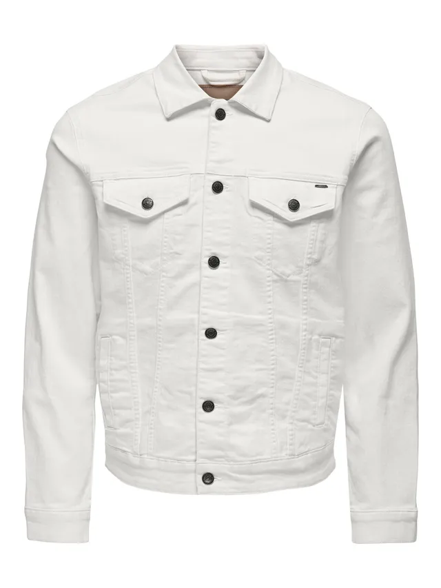Only & Sons Canvas giacca uomo bianca taglia L shell