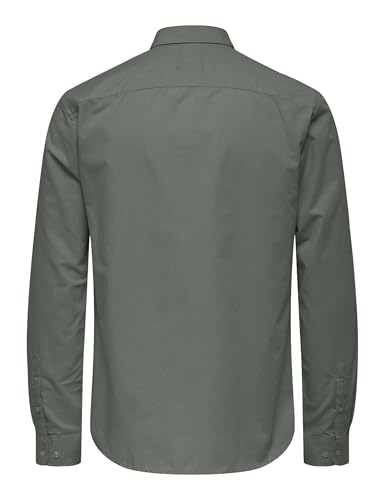 ONLY & SONS SANE Poplin Camicia uomo XL nero slim