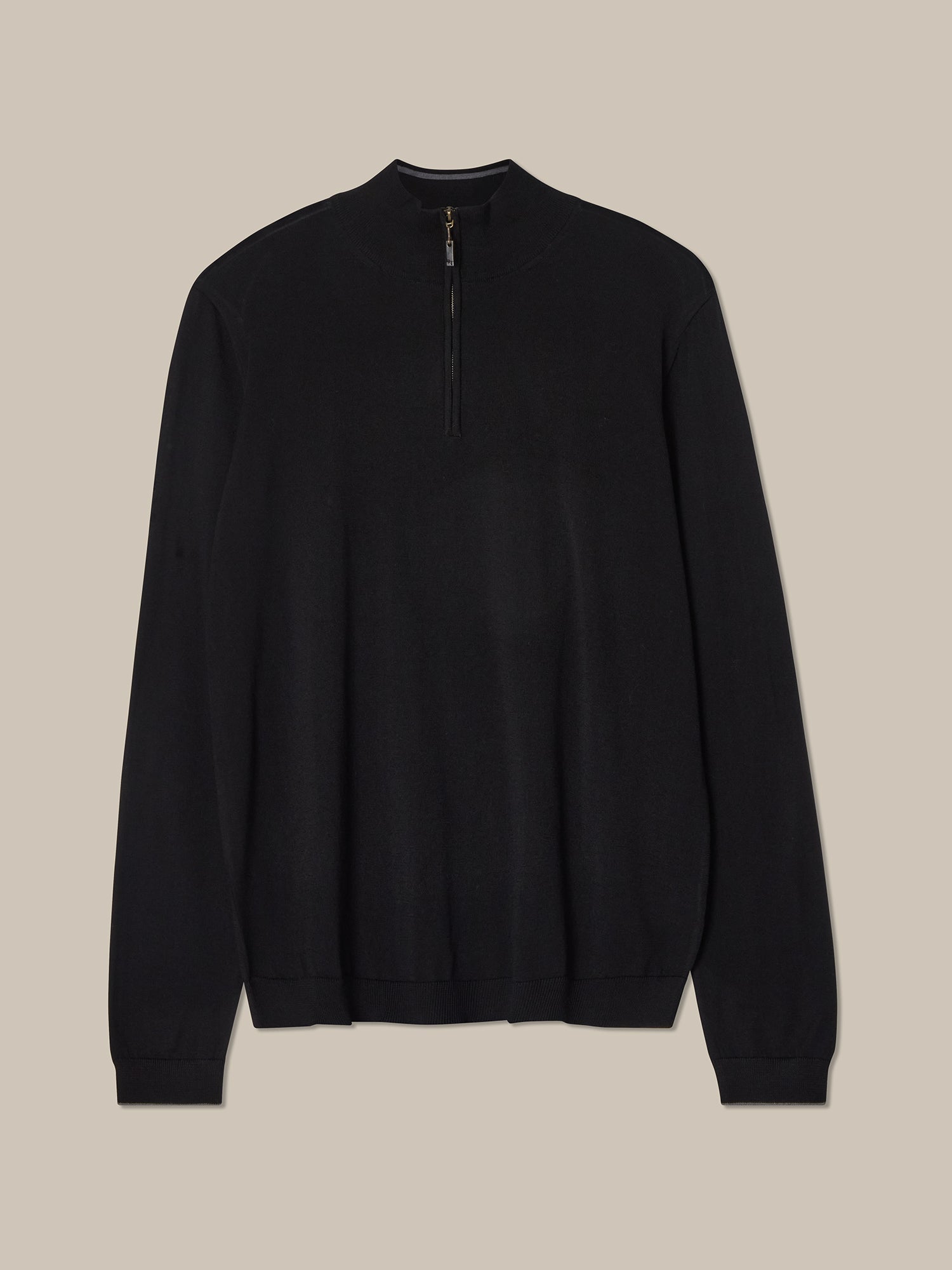 Robert Talbott Eastwood Maglione Merino Nero Mezza Zip
