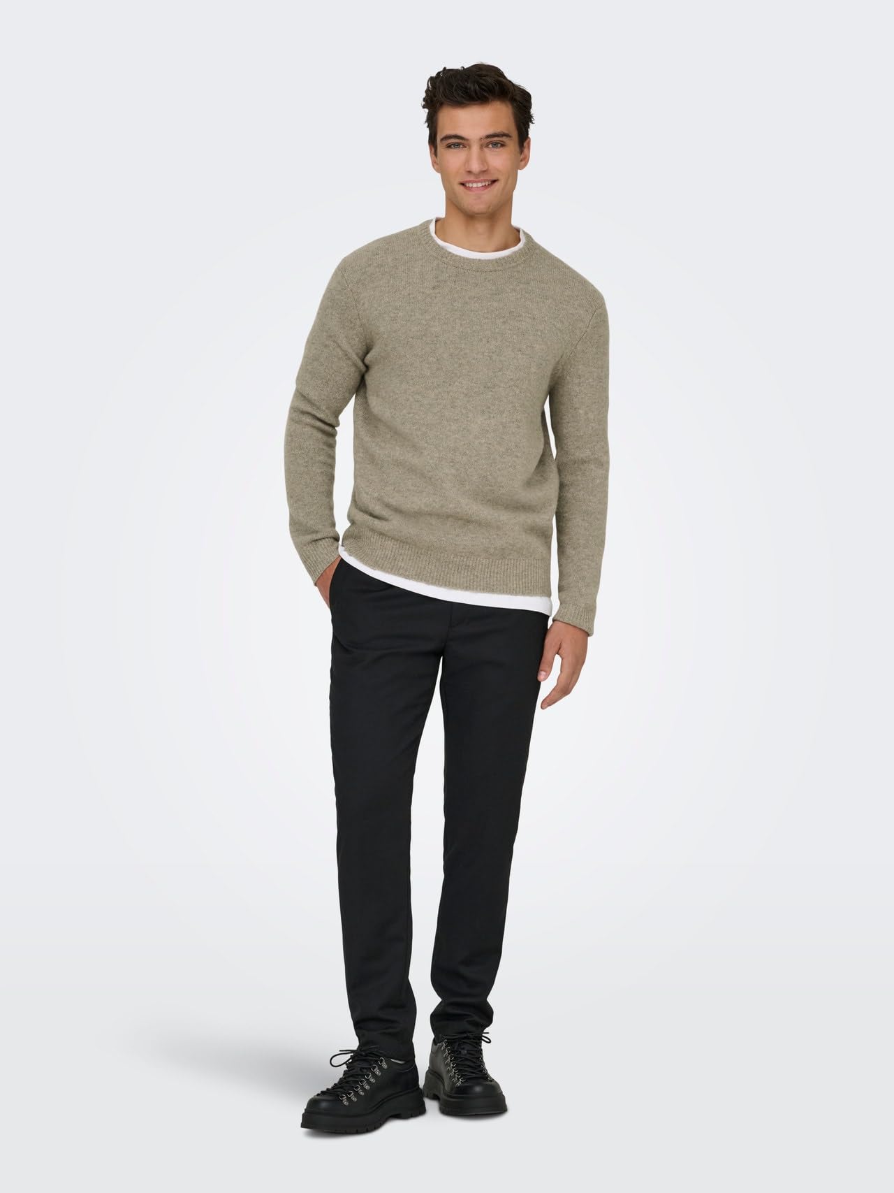 Only & Sons Onsray Maglione Girocollo Uomo Grigio