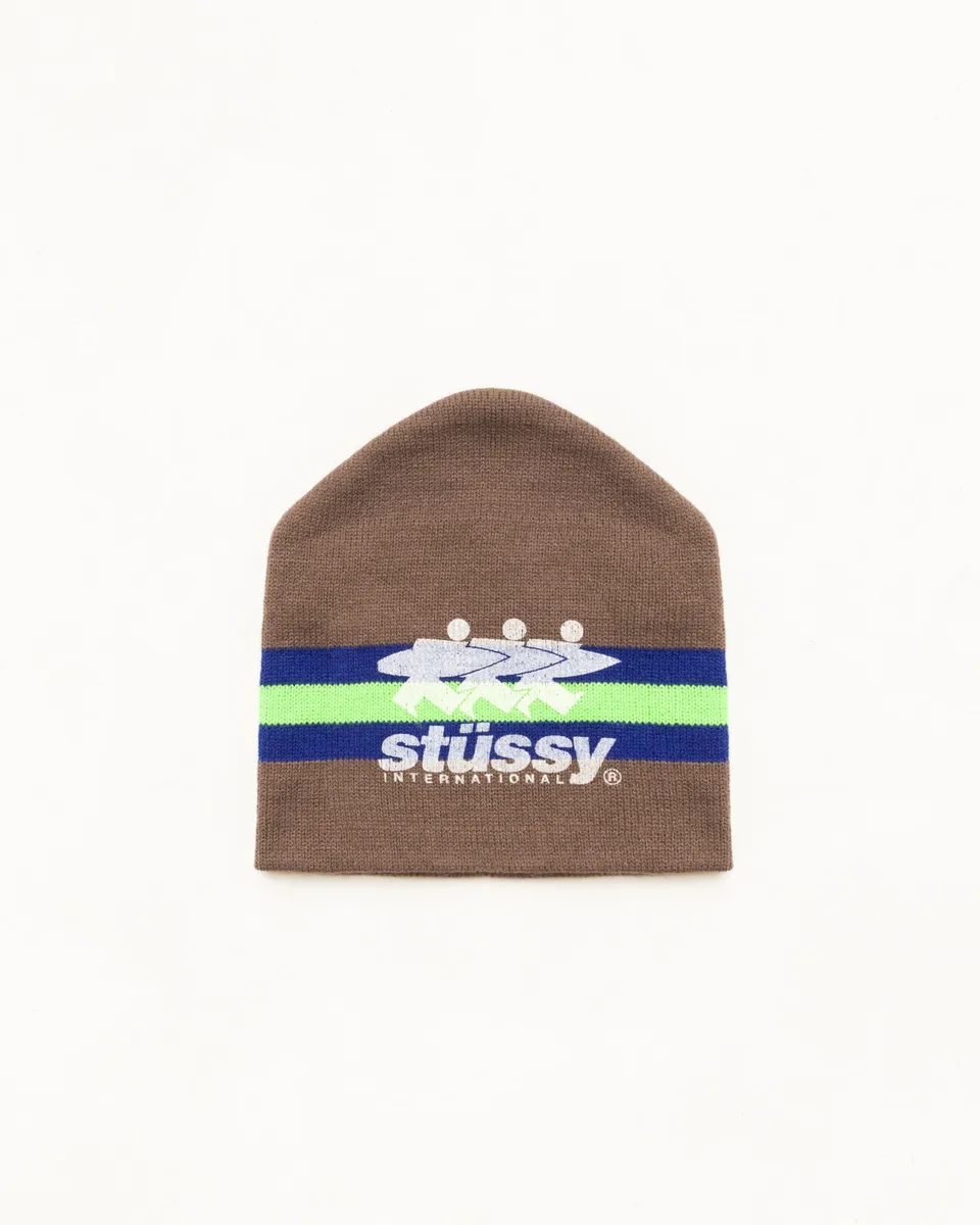 Stussy Headwear Stripe Ski berretto Tan jacquard