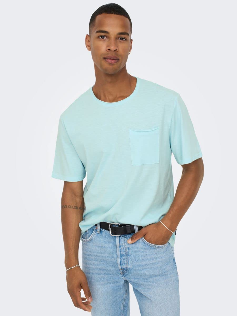 Only & Sons OnsRoy T-Shirt Uomo Navy L Pacco da 2 Slub