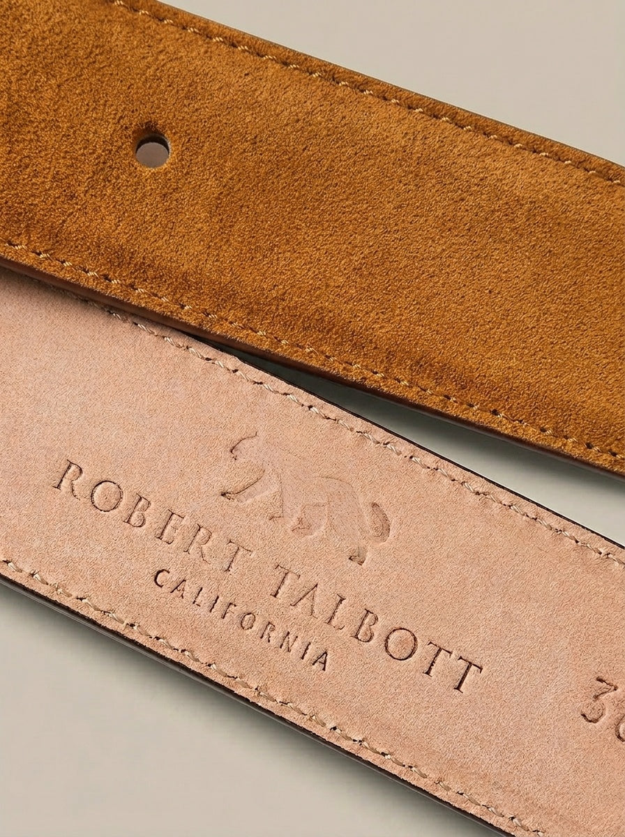 Robert Talbott Suede Lewis cintura camoscio tan 36