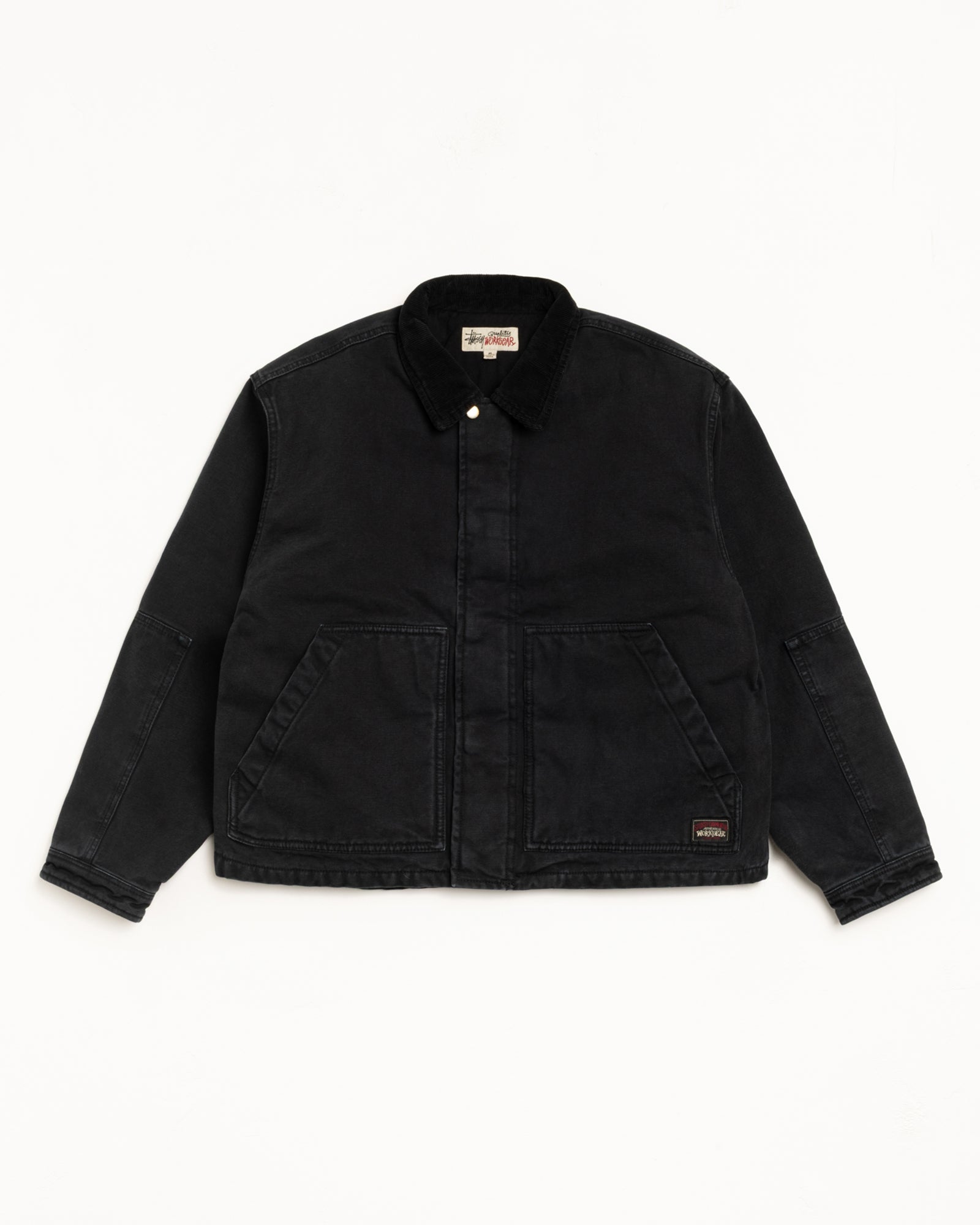 Stussy Workgear Jacket giacca nera canvas cotone boxy