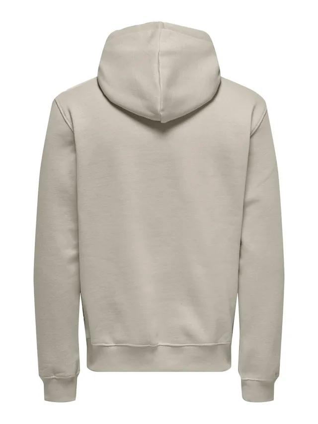 ONLY & SONS CURATED Felpa uomo L nero cappuccio cotone