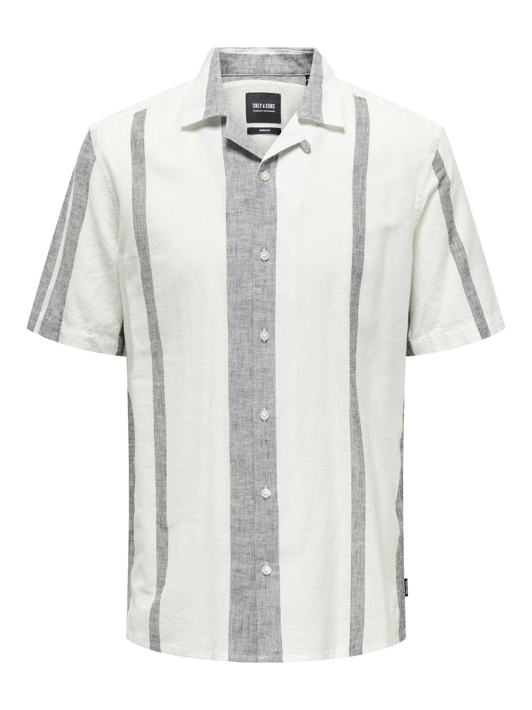 Only & Sons Onscaiden Camicia Lino Riga Cachi