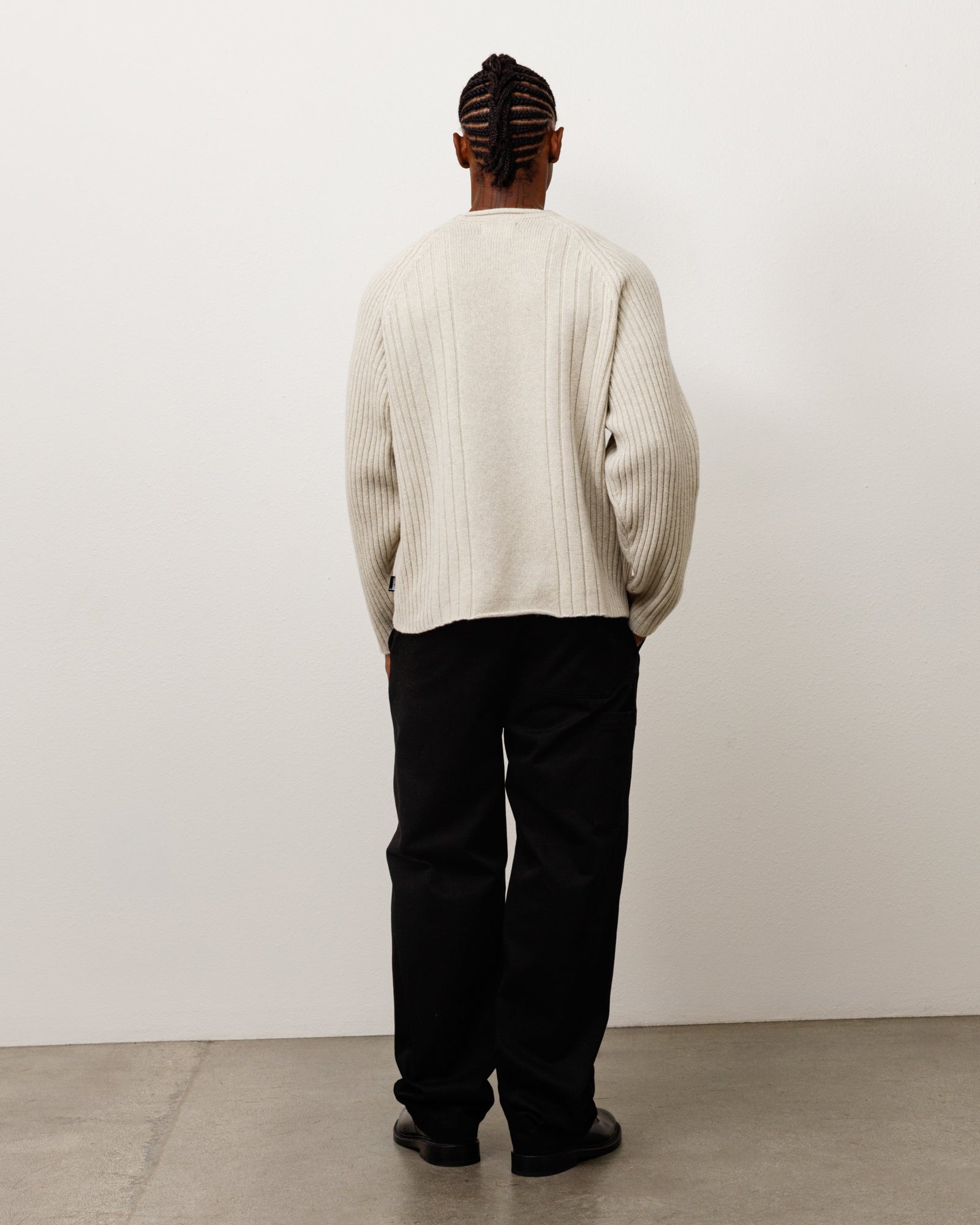 Stussy Knits Merino Roll Neck Sweater maglione Natural lana