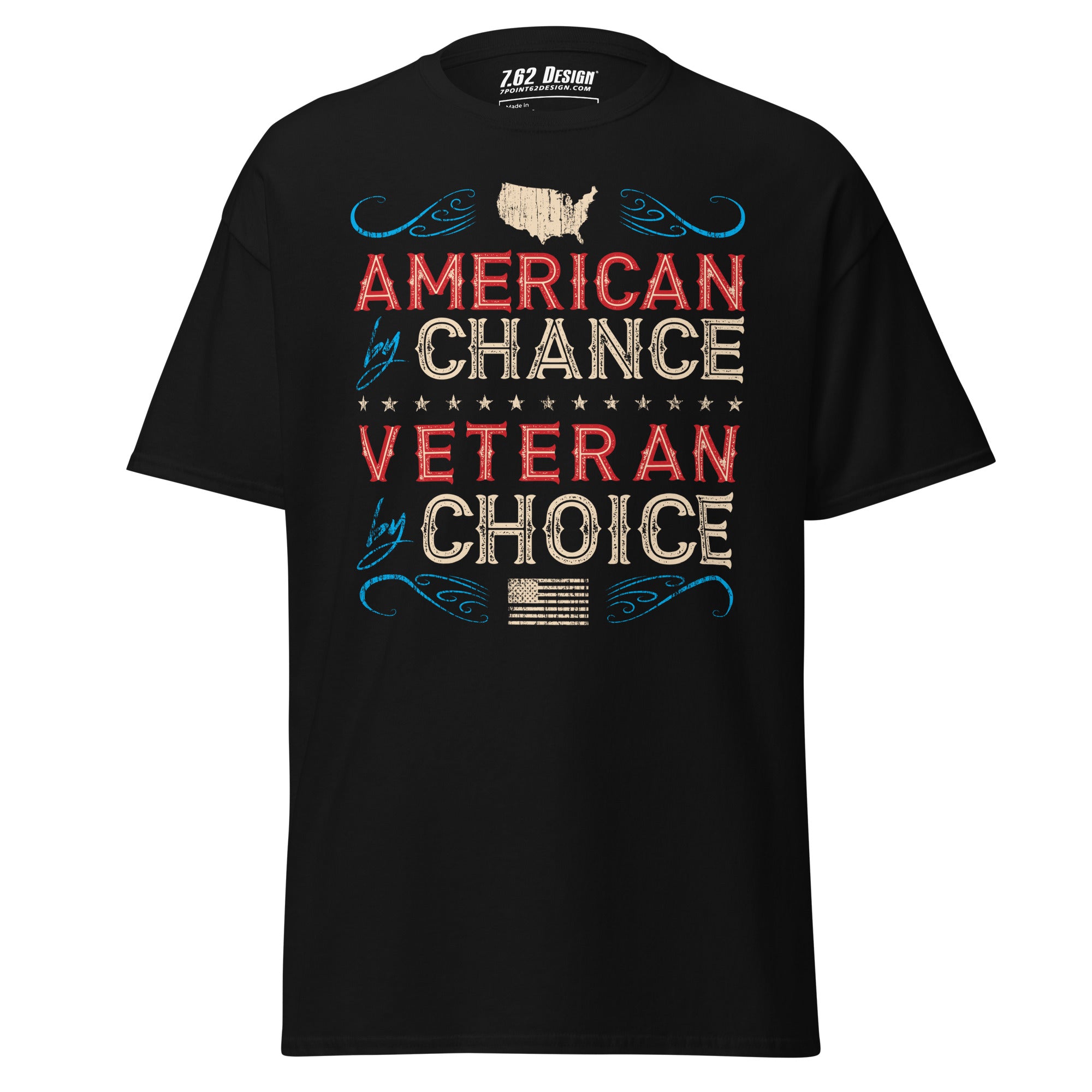 7.62 Design Veteran By Choice T-Shirt Uomo Cotone Nera XL