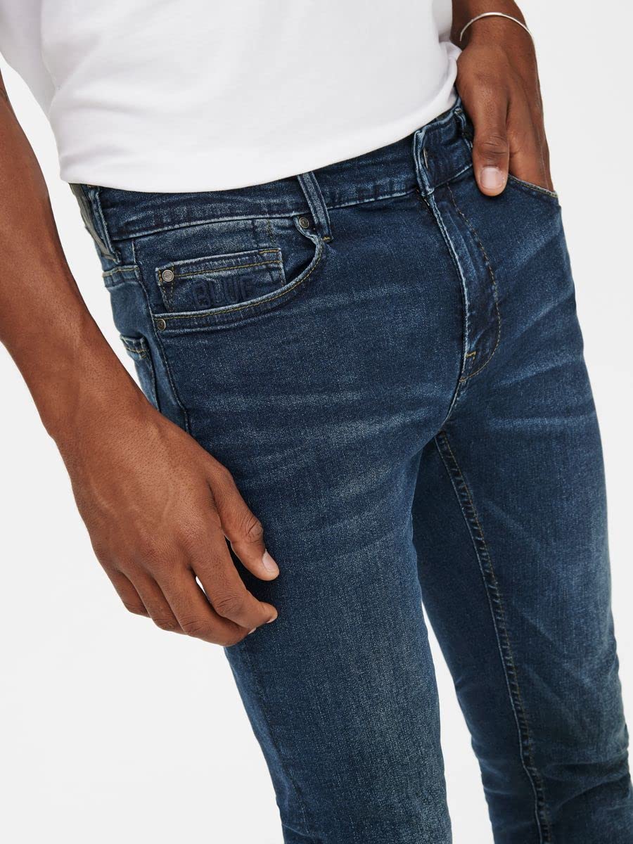 ONLY & SONS Jeans Uomo Slim Taglia 30 Blu Denim