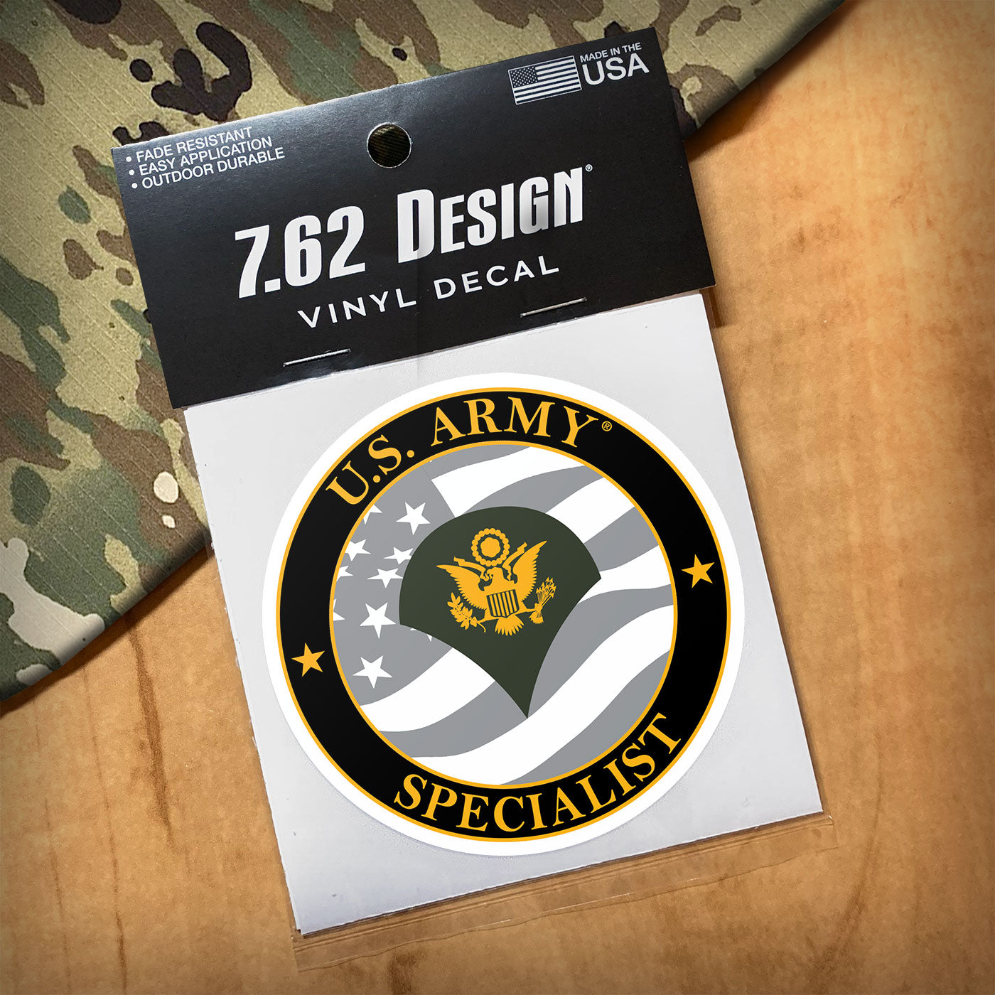 7.62 Design US Army E-4 Specialist adesivo auto 3,5" vinile