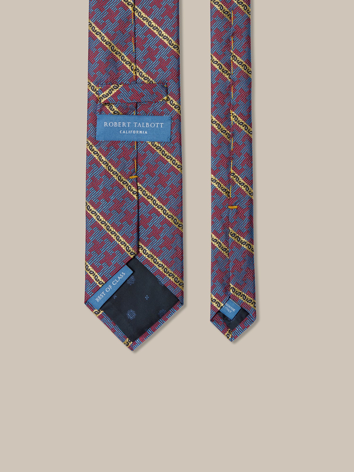 Robert Talbott Robert Puzzle Stripe Best of Class cravatta blu