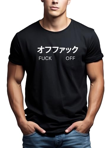 MAKAYA T-Shirt Uomo cotone scritta manga taglia XL