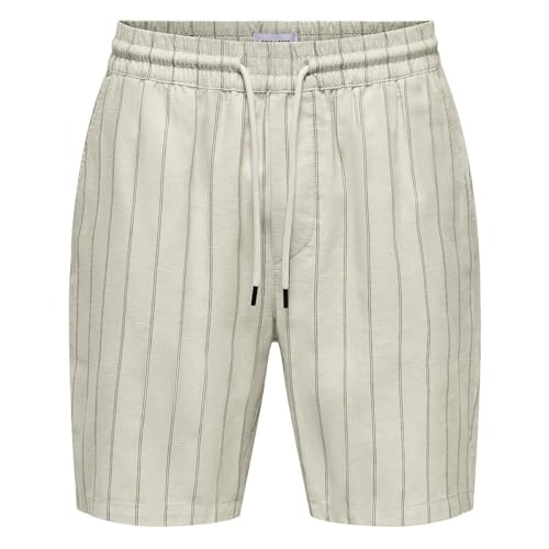ONLY & SONS TEL Stripe 0139 pantaloncini M cotone lino