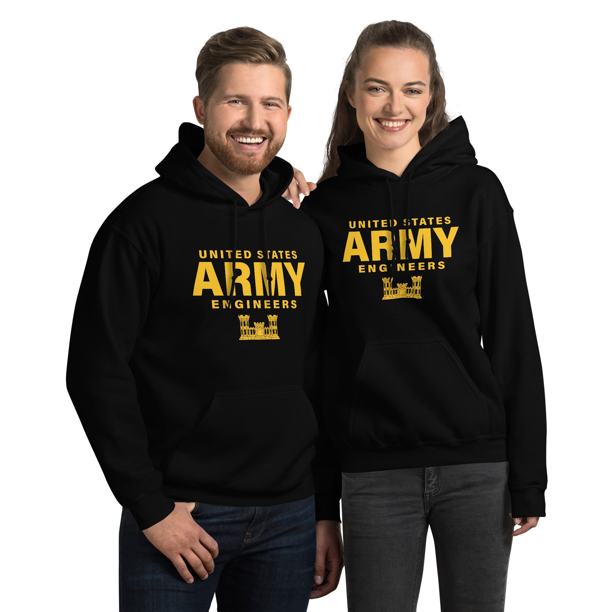 7.62 Design US Army Engineers felpa cappuccio uomo nero