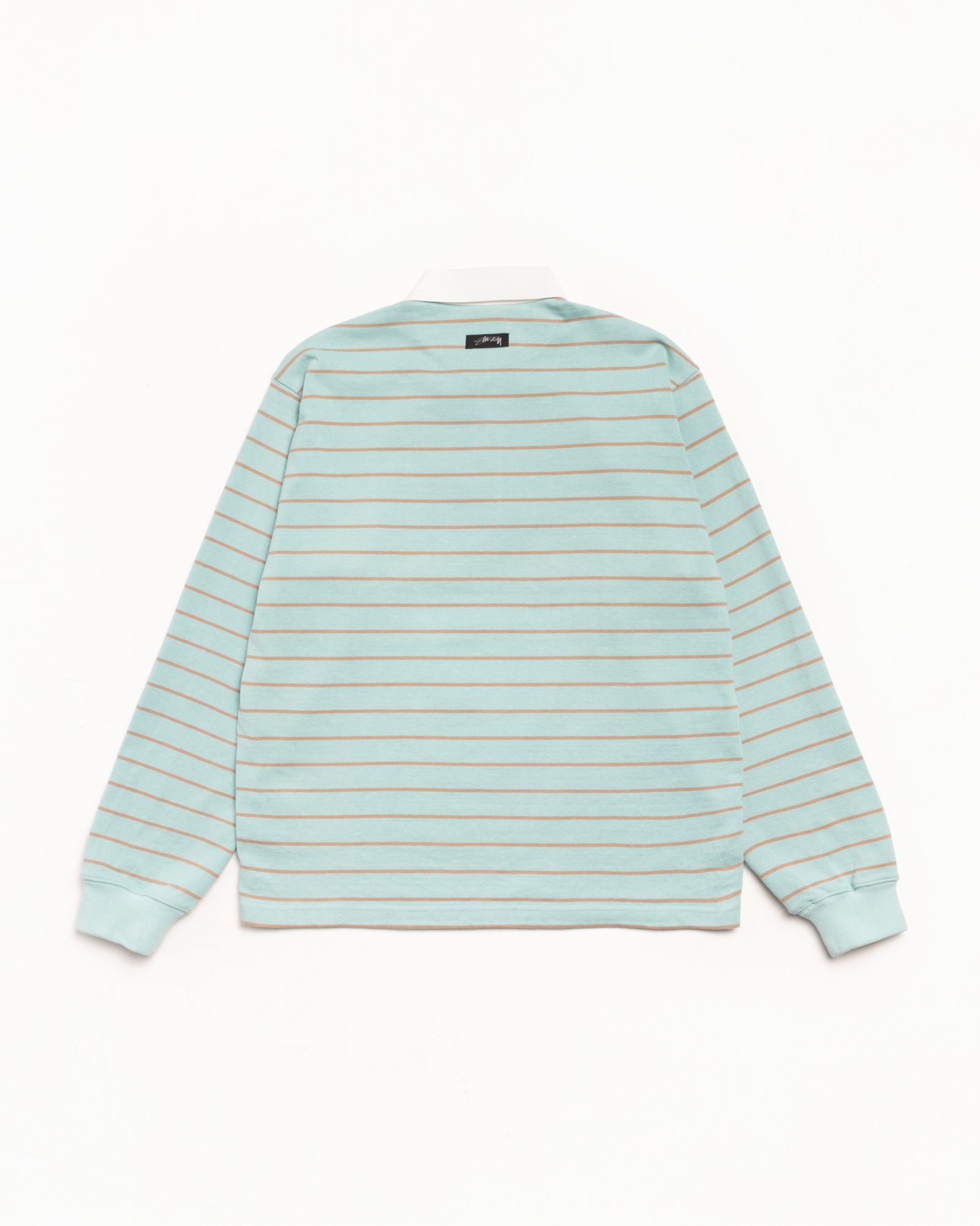 Stussy Striped Rugby Maglia Rugby Blu 100% Cotone