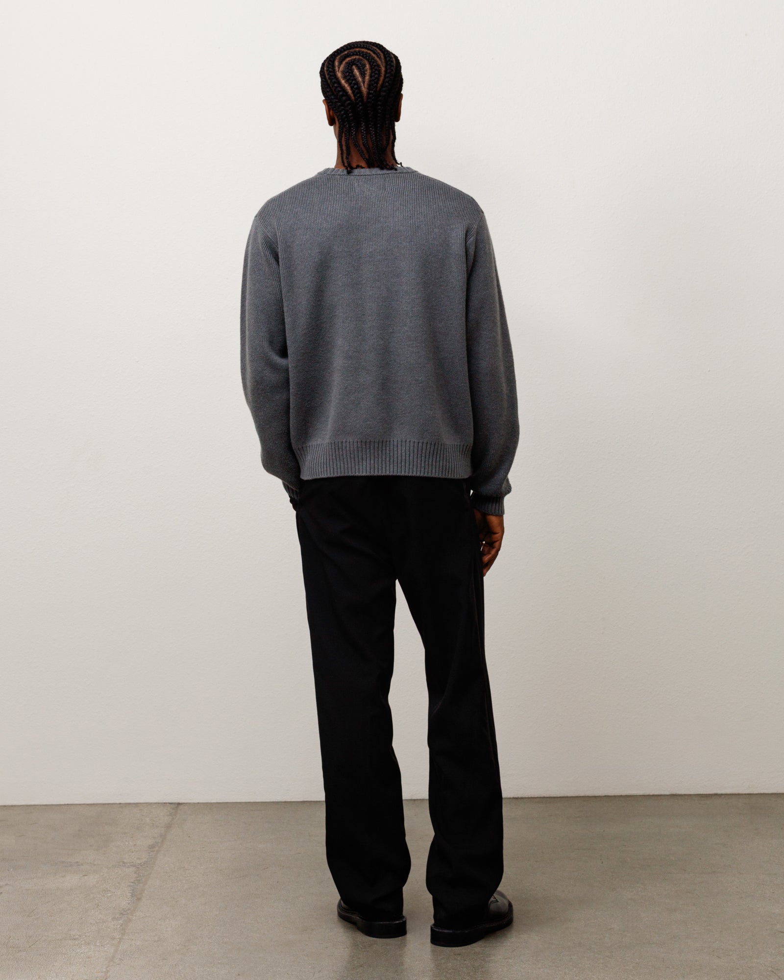 Stussy Striped Hibiscus maglione Grey lana merino