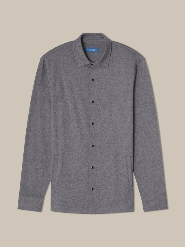 Robert Talbott Walter camicia snap cotone cashmere grigia
