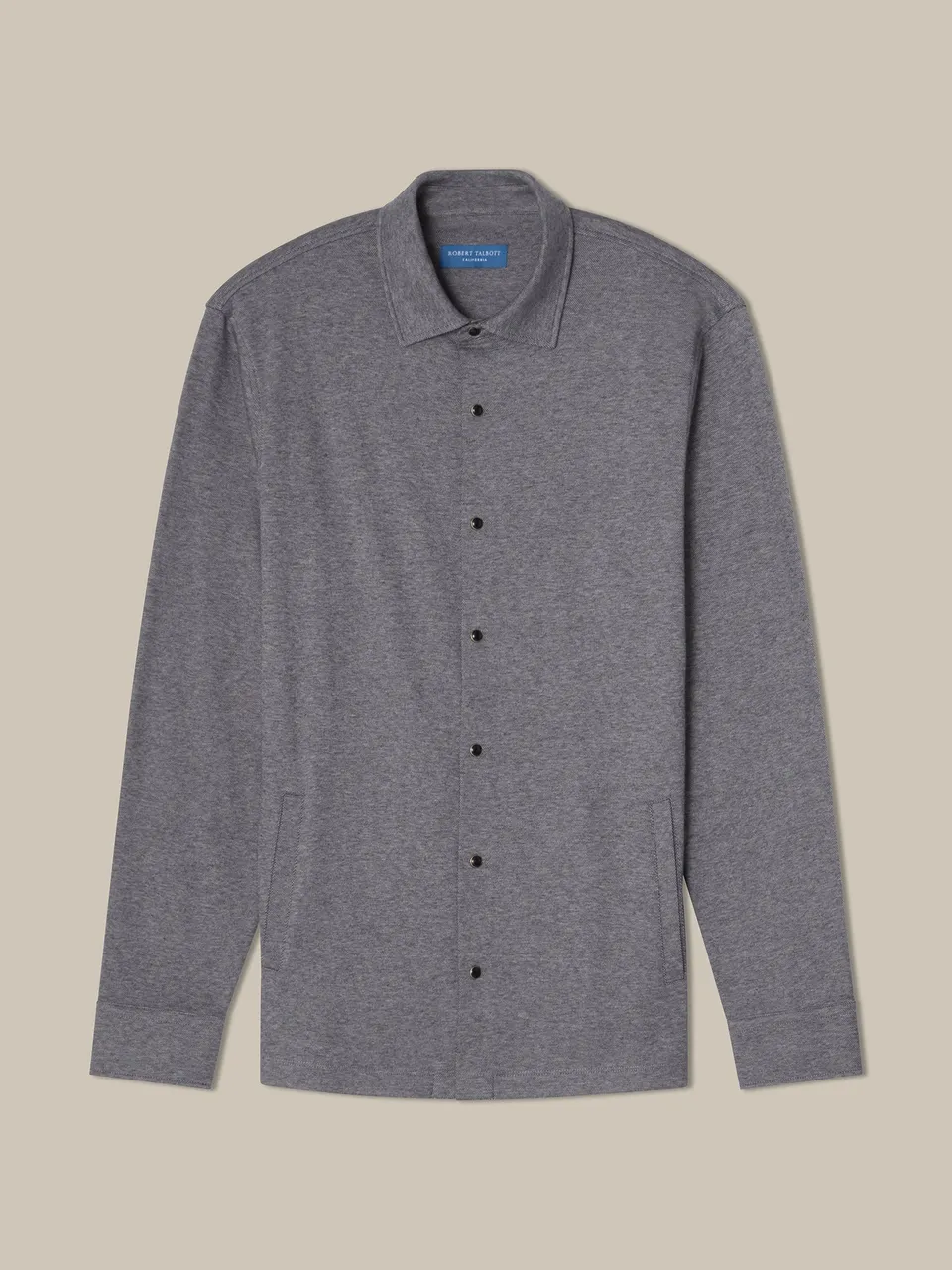 Robert Talbott Walter camicia snap cotone cashmere grigia