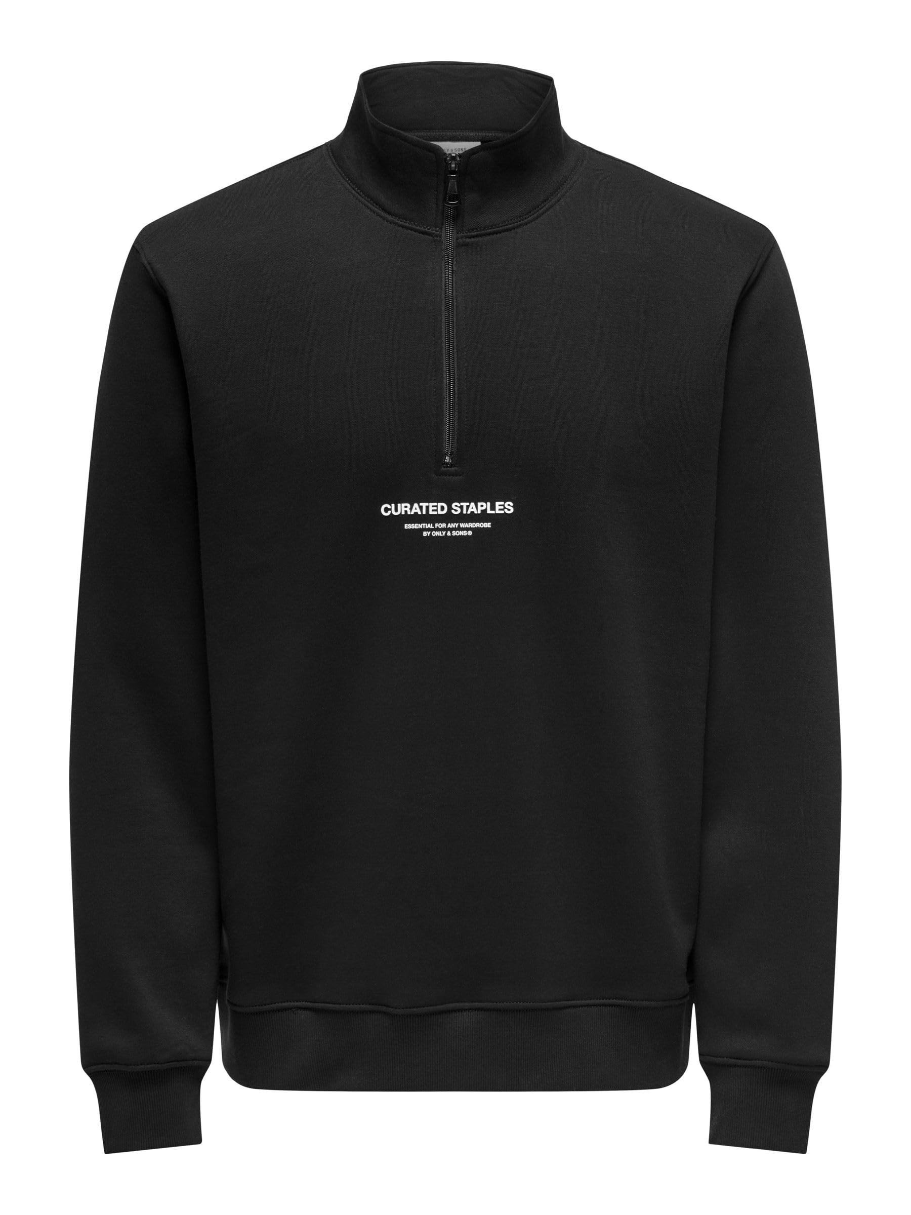 Only & Sons Onscurated felpa uomo nera taglia L