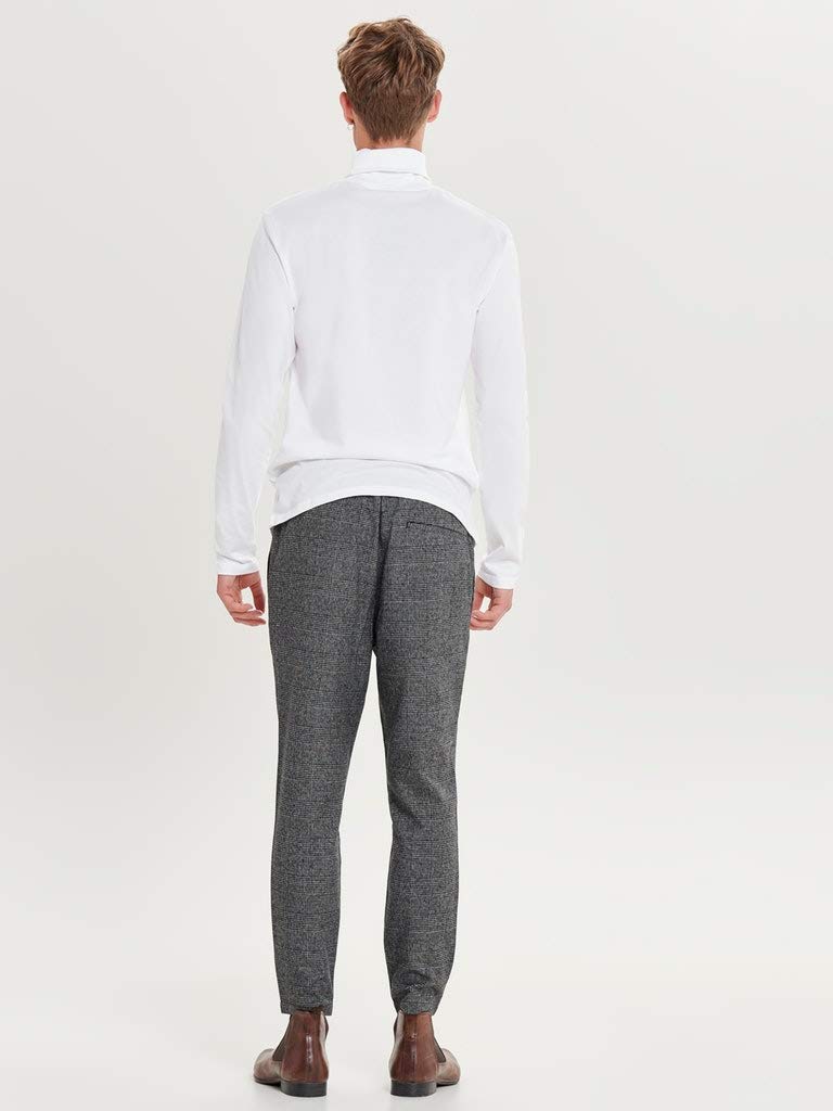 ONLY & SONS Pantaloni Uomo a Quadri Loose Fit Coulisse