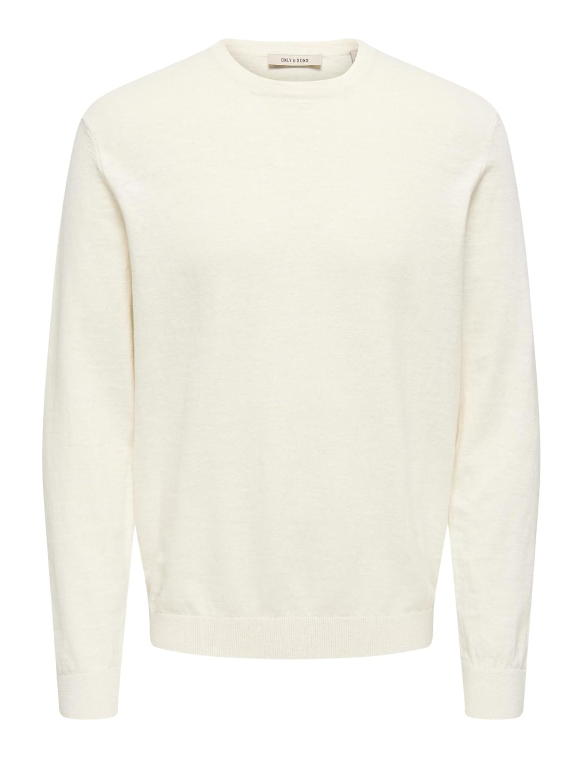 Only & Sons Onstim Reg LS Linen Crew Maglione uomo lino