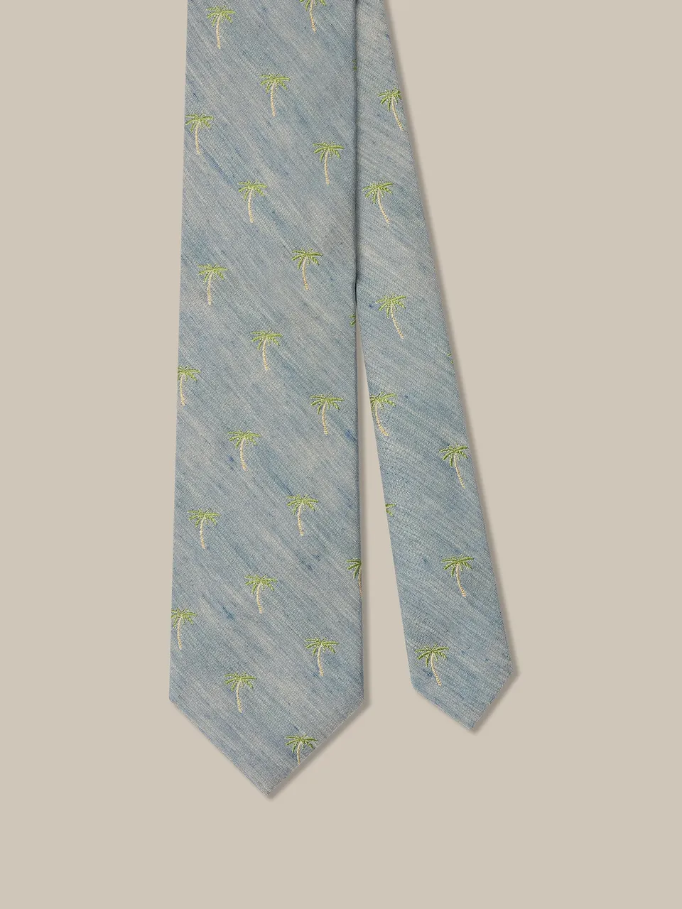 Robert Talbott Robert cravatta seta lino blu REG