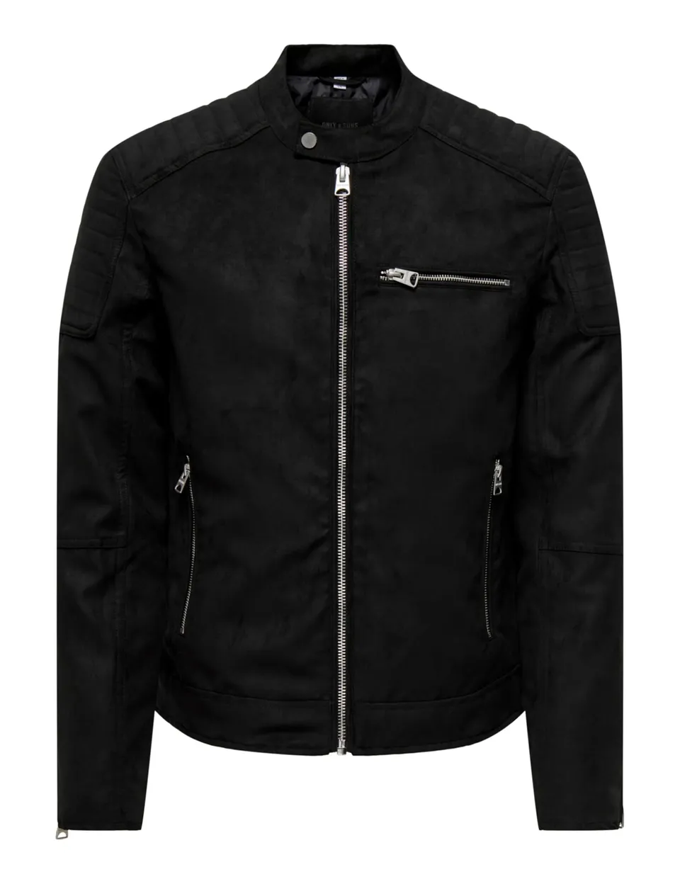 ONLY & SONS Onsgus Racer Giacca Finta Pelle Nera