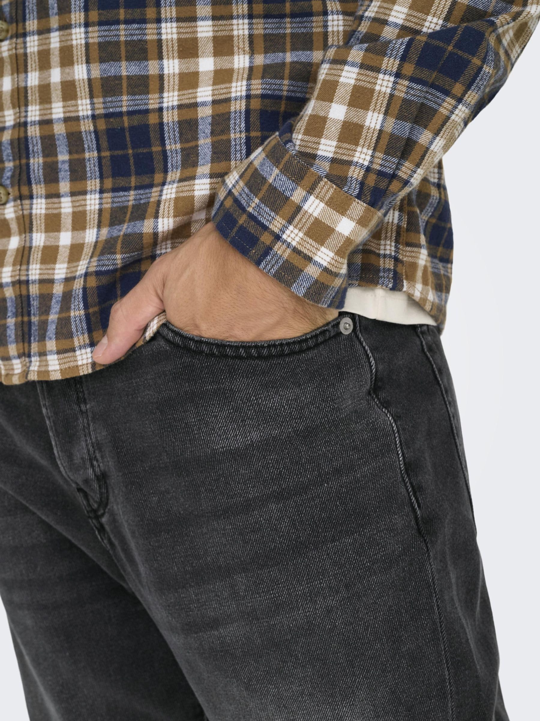 Only & Sons Onsyoke Jeans Tapered 36W/32L Denim Blu