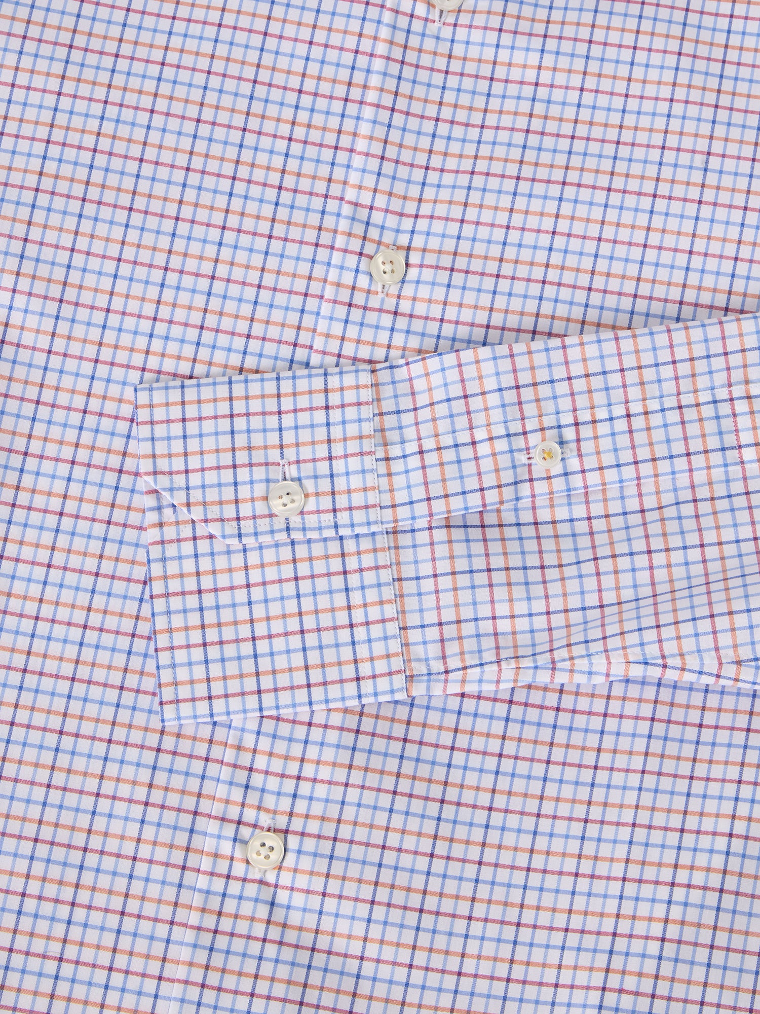 Robert Talbott Madison camicia popeline quadri arancione
