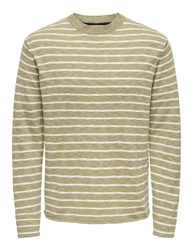 ONLY & SONS Onsdanny Reg LS Stripe Crew Knit Maglione Uomo L a Righe