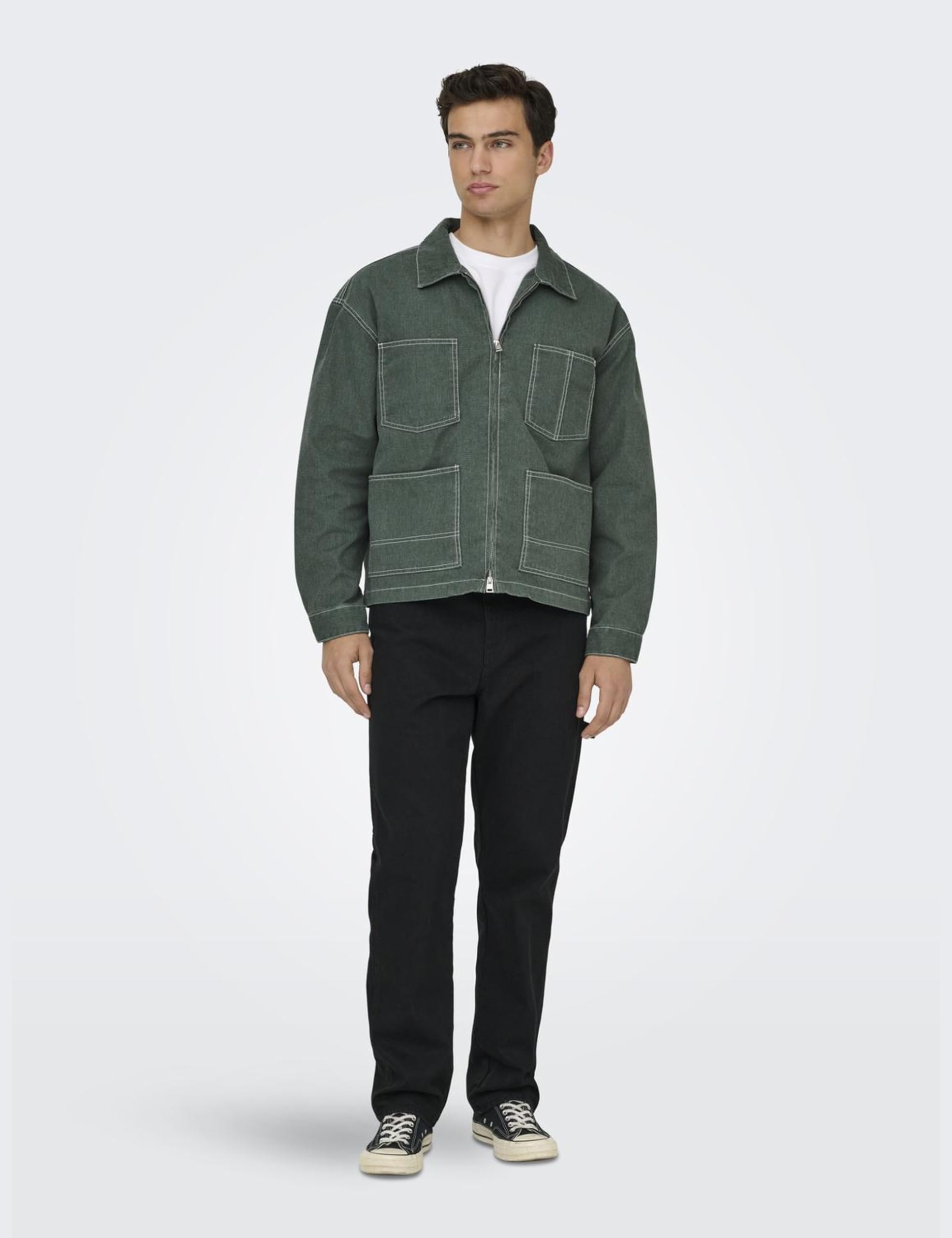 Only & Sons Onszealand 6017 giacca denim uomo taglia S con zip