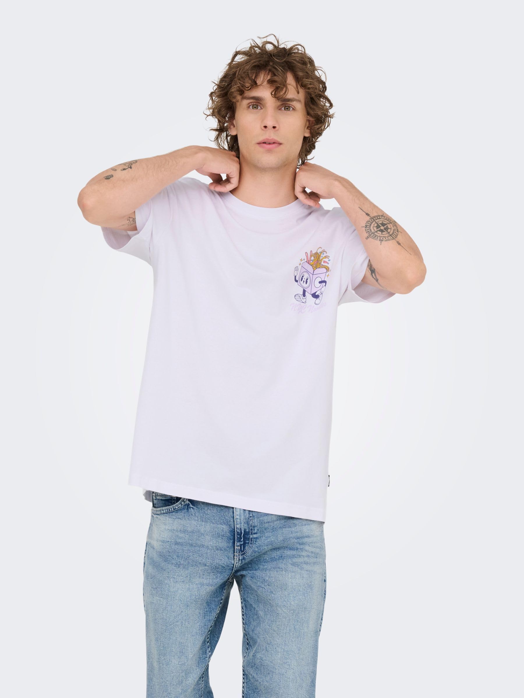 Only & Sons Onsfrank T-Shirt Uomo L Bright White Cotone