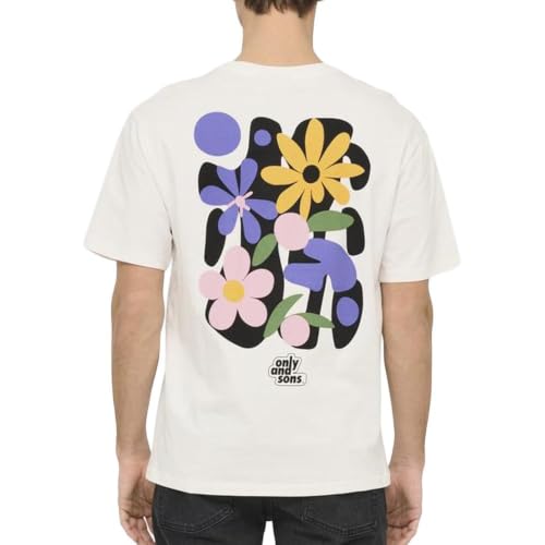 Only & Sons Flower T-shirt Uomo Bianca Stampa Floreale