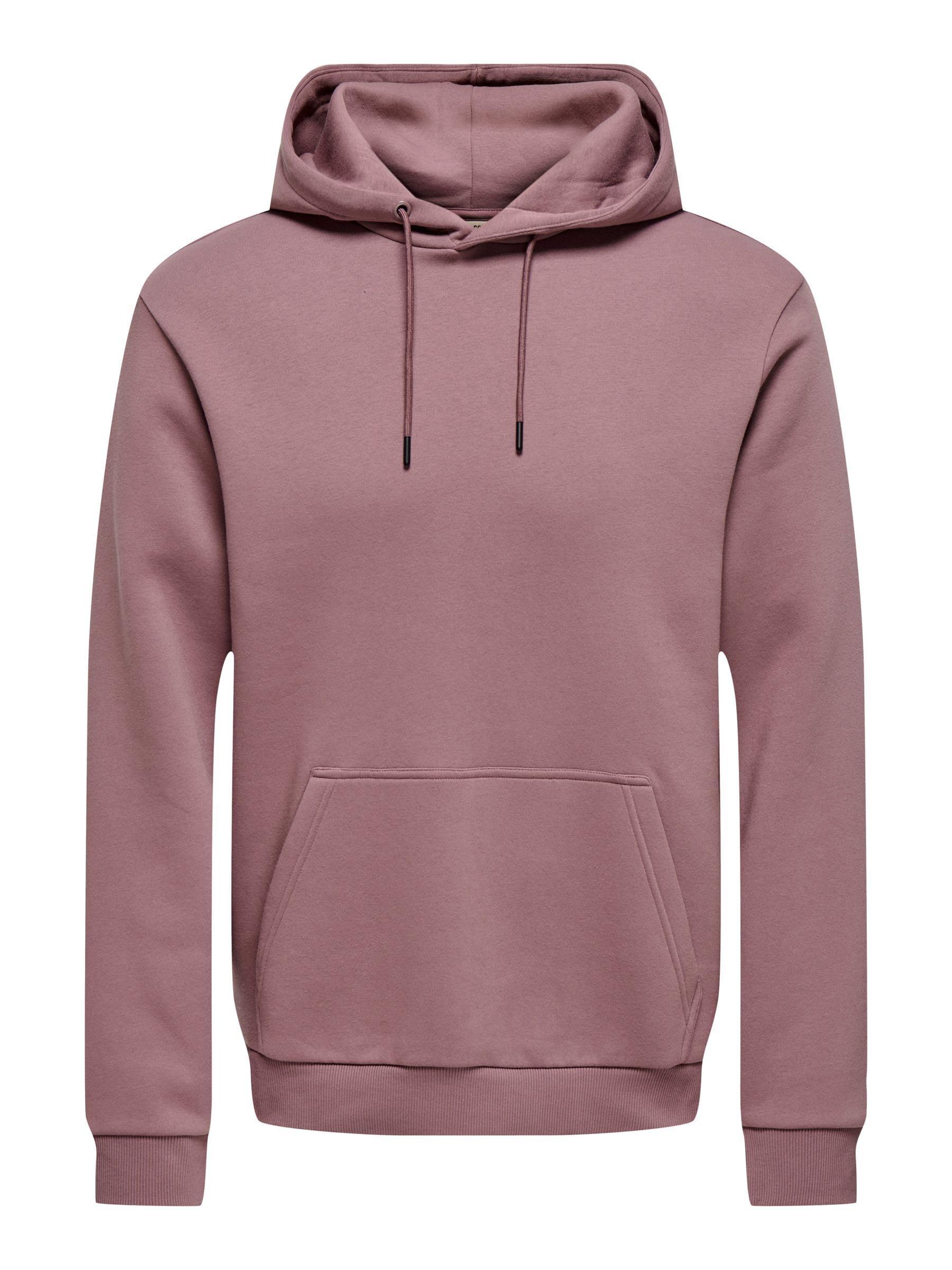 ONLY & SONS Onsceres Felpa con Cappuccio Uomo Twilight Mauve S