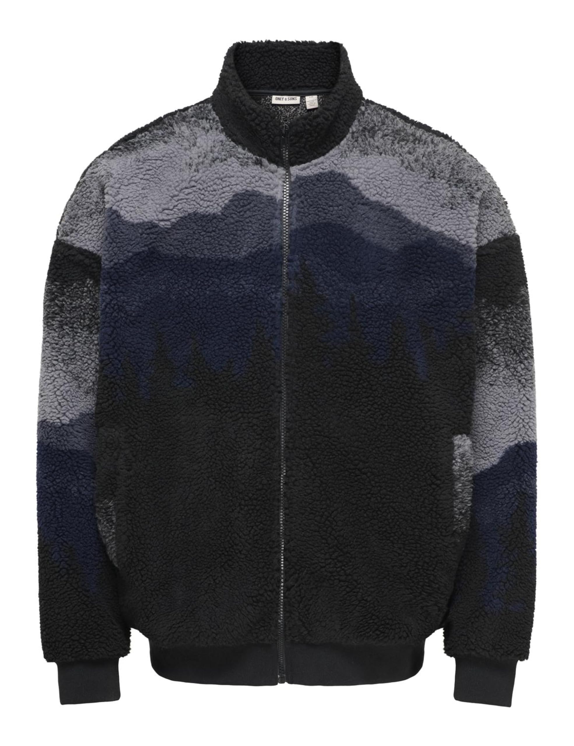 Only & Sons Onsadam Sherpa Bomber felpa uomo blu navy collo alto