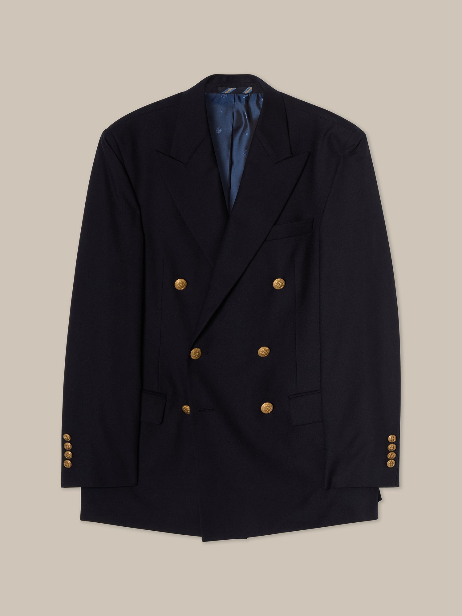 Robert Talbott Howell blazer doppiopetto lana blu navy