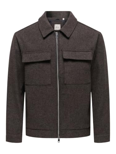 Only & Sons Onsrush Giacca Lana S Grigio Scuro Mélange Uomo