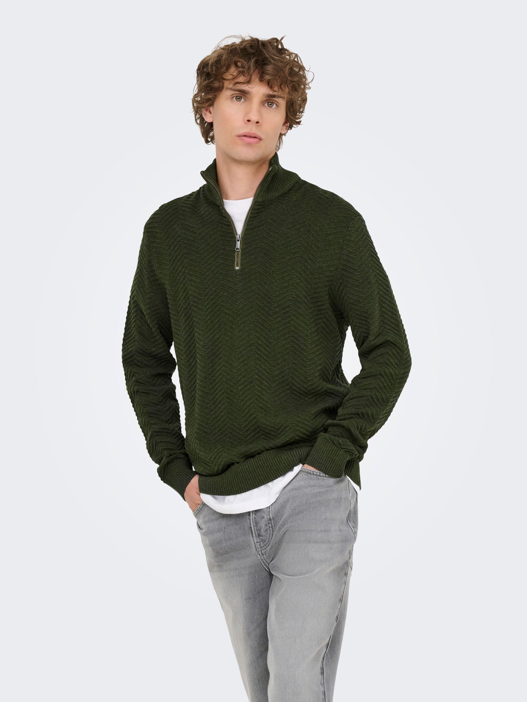 Only & Sons Onsmace Pullover Uomo Navy Blazer Girocollo