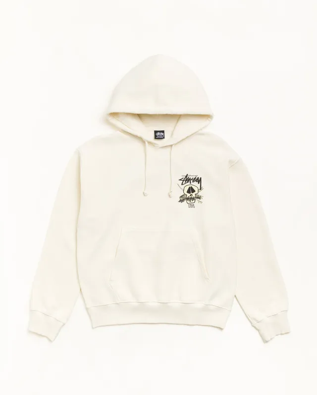 Stussy Fresh Foils Hoodie felpa bone tinta in capo cotone