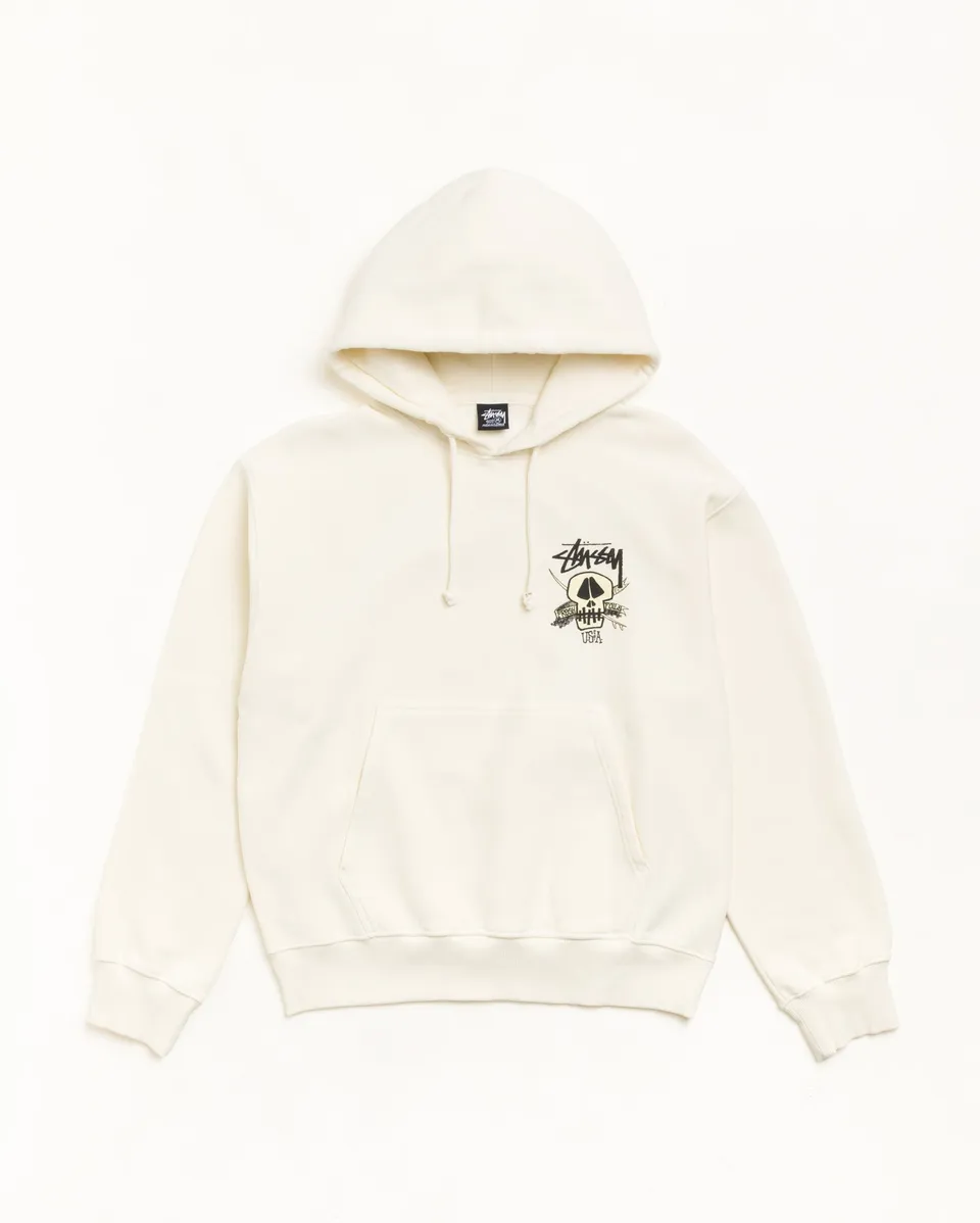 Stussy Fresh Foils Hoodie felpa bone tinta in capo cotone