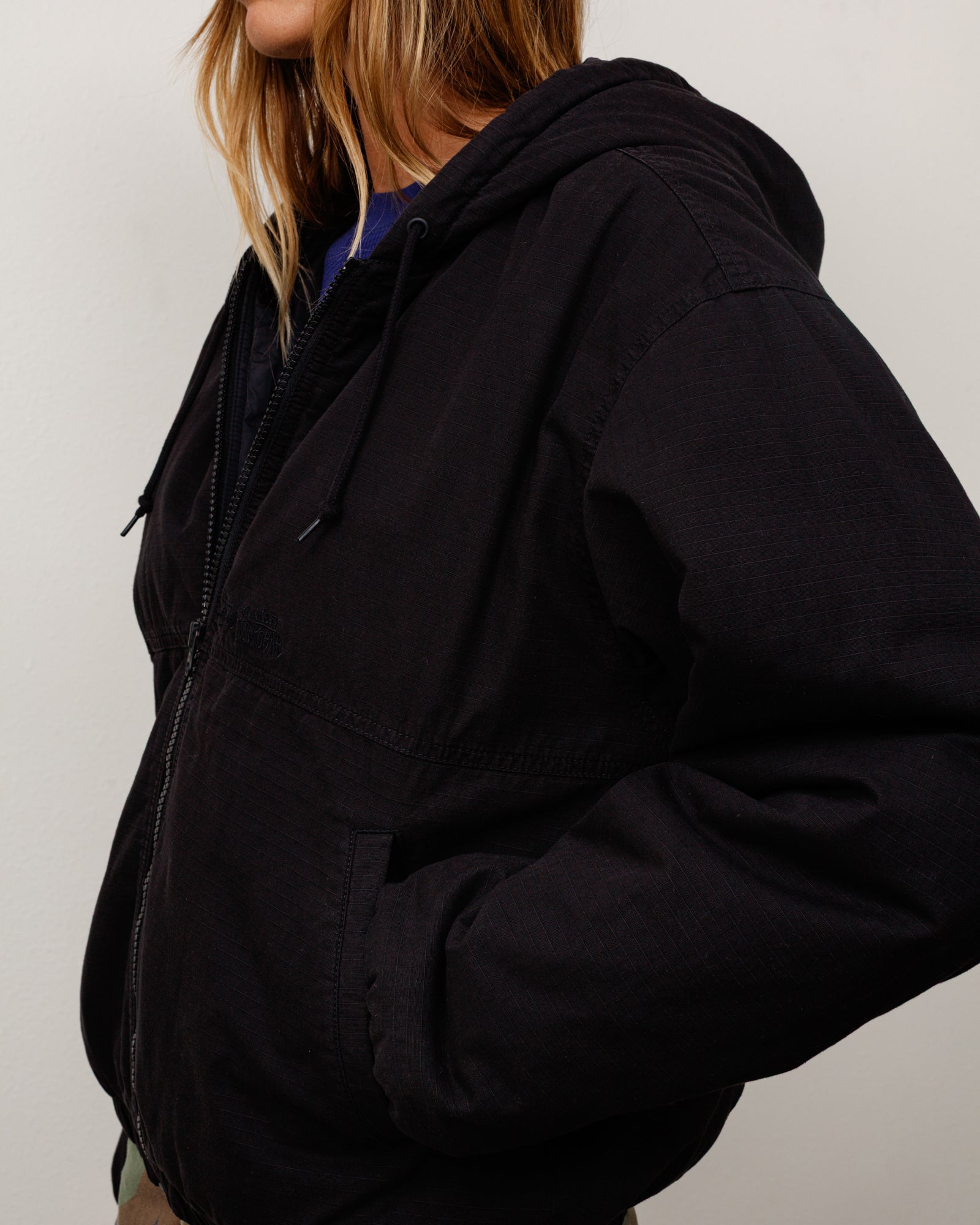 Stussy Ripstop Work Jacket giacca nera Black imbottita