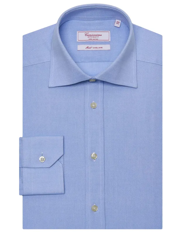 Camicissima Permanent camicia uomo azzurra extra slim